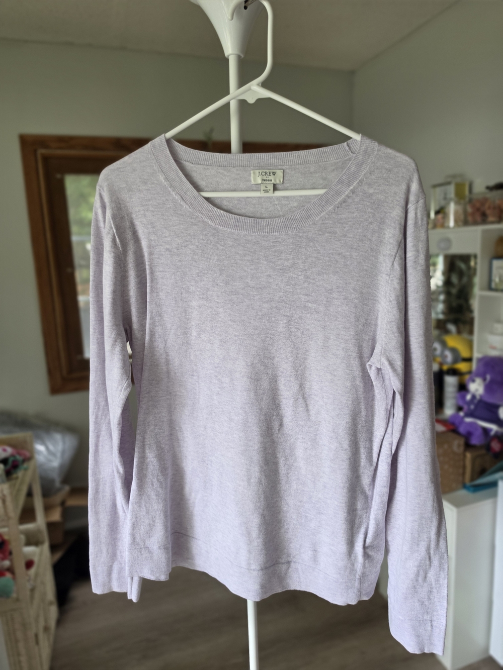 J. Crew Lavender Long Sleeve Crewneck Top